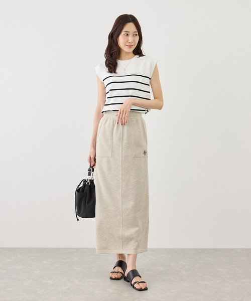 ROPE' PICNIC（ロペピクニック）の「ラメ入りミニ裏毛アイラインスカート/汗染み防止・セットアップ対応（スカート・レディース・グレー系その他/チャコールグレー/ライトグレー・M/L）」の8枚目の写真