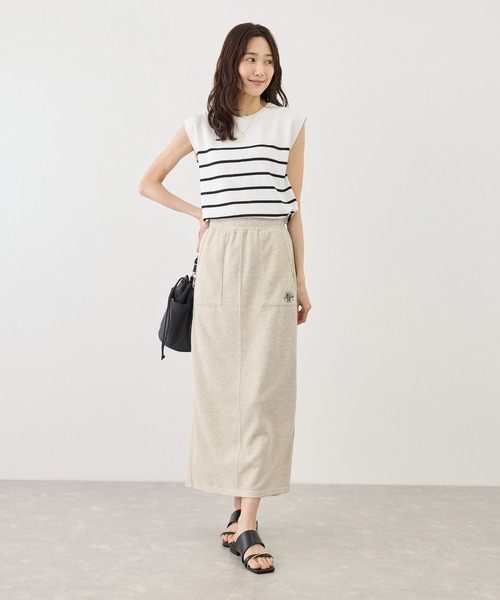 ROPE' PICNIC（ロペピクニック）の「ラメ入りミニ裏毛アイラインスカート/汗染み防止・セットアップ対応（スカート・レディース・グレー系その他/チャコールグレー/ライトグレー・M/L）」の9枚目の写真