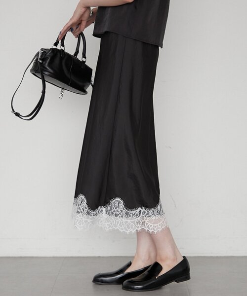 LOUNGEDRESS(ラウンジドレス)の「《セットアップ可》ミモレレースナロースカート(スカート・レディース・ベージュ/ブラック/ピンク・FREE)」の5枚目の写真