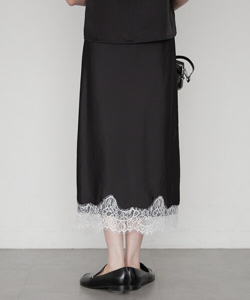LOUNGEDRESS(ラウンジドレス)の「《セットアップ可》ミモレレースナロースカート(スカート・レディース・ベージュ/ブラック/ピンク・FREE)」の6枚目の写真