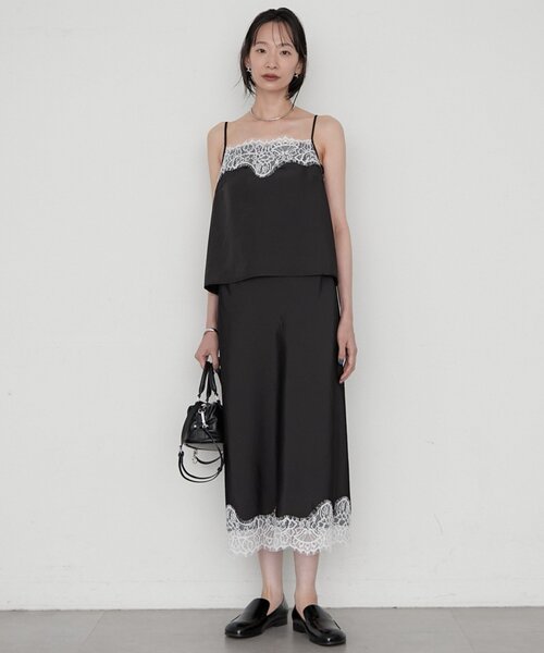LOUNGEDRESS(ラウンジドレス)の「《セットアップ可》ミモレレースナロースカート(スカート・レディース・ベージュ/ブラック/ピンク・FREE)」の8枚目の写真