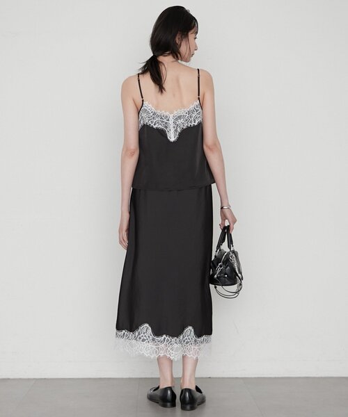 LOUNGEDRESS(ラウンジドレス)の「《セットアップ可》ミモレレースナロースカート(スカート・レディース・ベージュ/ブラック/ピンク・FREE)」の10枚目の写真