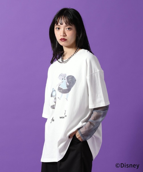 PAGEBOY(ページボーイ)の「Disney【ふしぎの国のアリス】ソウガラシアートップス(Tシャツ/カットソー・レディース・ホワイト系その他/ブルー系その他・FREE)」の19枚目の写真