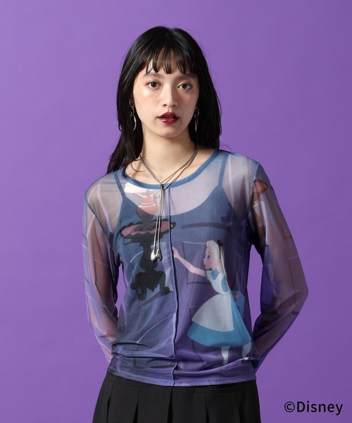 PAGEBOY(ページボーイ)の「Disney【ふしぎの国のアリス】ソウガラシアートップス(Tシャツ/カットソー・レディース・ホワイト系その他/ブルー系その他・FREE)」の20枚目の写真
