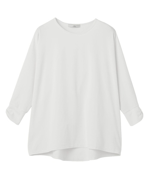 Julier Yoga and Relax(ジュリエヨガアンドリラックス)の「Julier Ecocoハーフスリーブプルオーバー(Tシャツ/カットソー・レディース・ブラック/ブラウン/ホワイト/ラベンダー・FREE)」の1枚目の写真