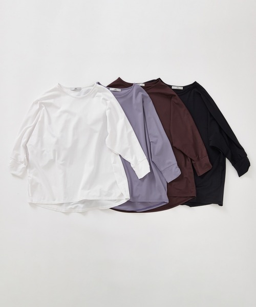 Julier Yoga and Relax(ジュリエヨガアンドリラックス)の「Julier Ecocoハーフスリーブプルオーバー(Tシャツ/カットソー・レディース・ブラック/ブラウン/ホワイト/ラベンダー・FREE)」の15枚目の写真