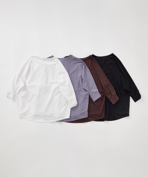 Julier Yoga and Relax(ジュリエヨガアンドリラックス)の「Julier Ecocoハーフスリーブプルオーバー(Tシャツ/カットソー・レディース・ブラック/ブラウン/ホワイト/ラベンダー・FREE)」の16枚目の写真