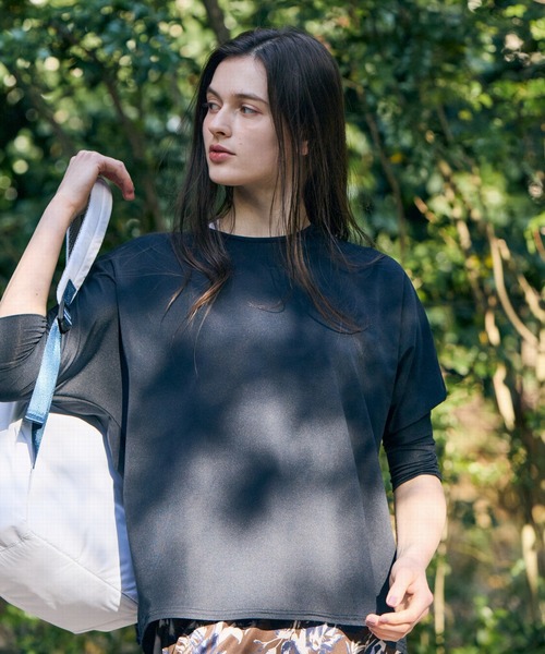Julier Yoga and Relax(ジュリエヨガアンドリラックス)の「Julier Ecocoハーフスリーブプルオーバー(Tシャツ/カットソー・レディース・ブラック/ブラウン/ホワイト/ラベンダー・FREE)」の6枚目の写真