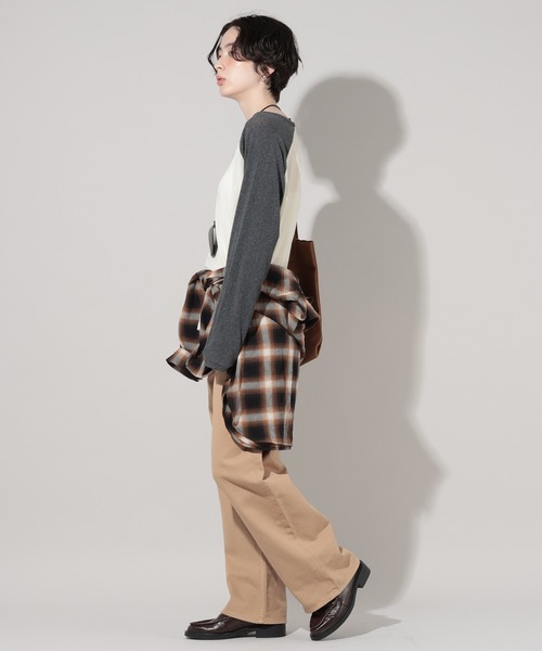 GEORGE'S(ジョージズ)の「メッシュラグランTシャツ(Tシャツ/カットソー・レディース・ブルー/ボルドー/オフホワイト・FREE)」の6枚目の写真