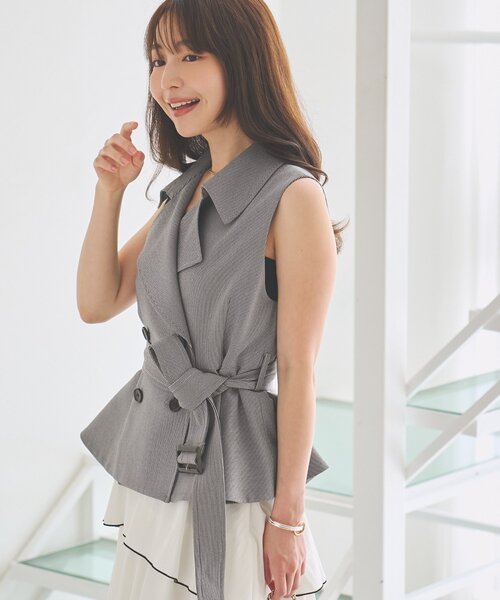La boutique BonBon(ラブティックボンボン)の「ペプラムジレ(ベスト・レディース・ネイビー/ブラック・FREE)」の5枚目の写真