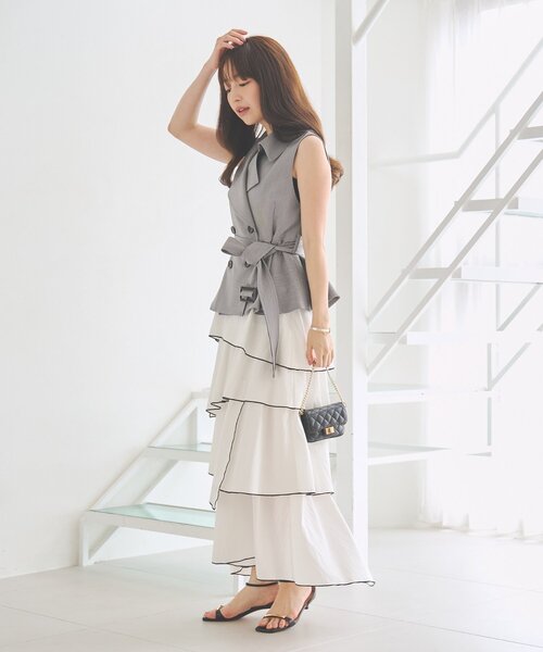 La boutique BonBon(ラブティックボンボン)の「ペプラムジレ(ベスト・レディース・ネイビー/ブラック・FREE)」の8枚目の写真