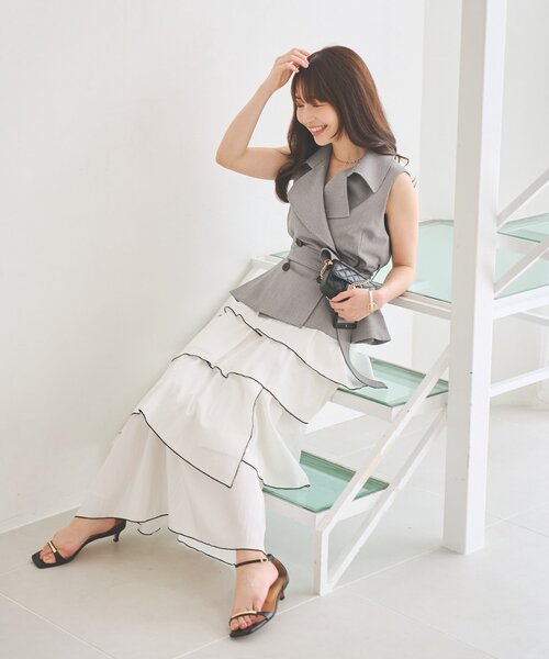 La boutique BonBon(ラブティックボンボン)の「ペプラムジレ(ベスト・レディース・ネイビー/ブラック・FREE)」の10枚目の写真