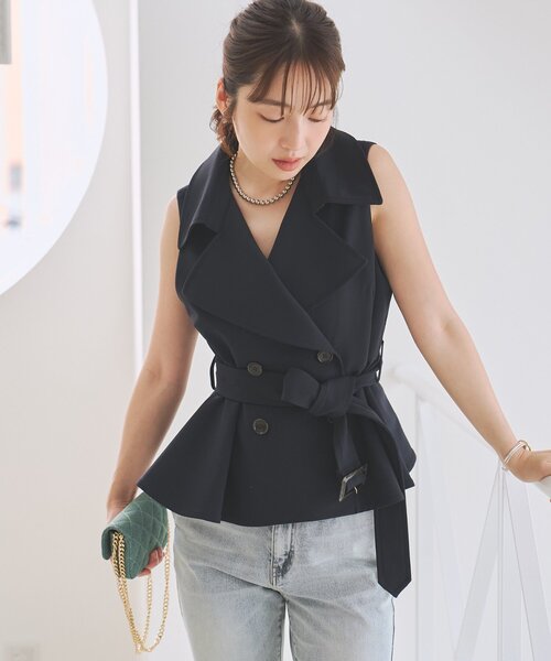 La boutique BonBon(ラブティックボンボン)の「ペプラムジレ(ベスト・レディース・ネイビー/ブラック・FREE)」の15枚目の写真