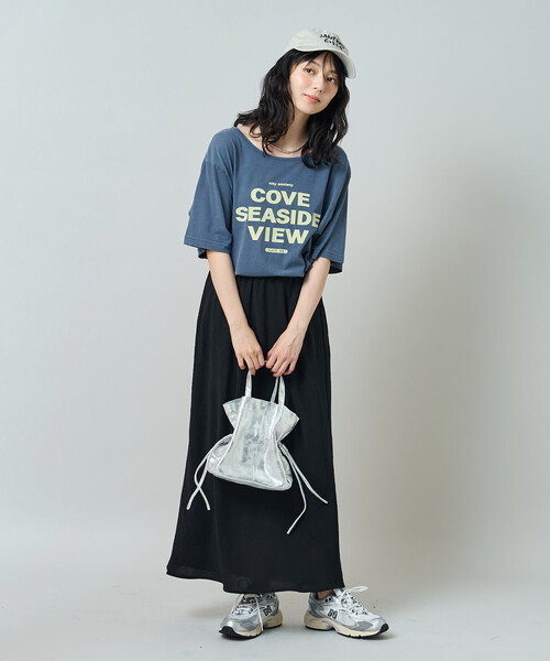 FREAK'S STORE(フリークスストア)の「ルーズネック ピグメントロゴTシャツ(Tシャツ/カットソー・レディース・チャコール/ネイビー/ピンク・フリ-)」の17枚目の写真