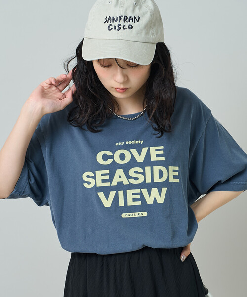 FREAK'S STORE(フリークスストア)の「ルーズネック ピグメントロゴTシャツ(Tシャツ/カットソー・レディース・チャコール/ネイビー/ピンク・フリ-)」の19枚目の写真