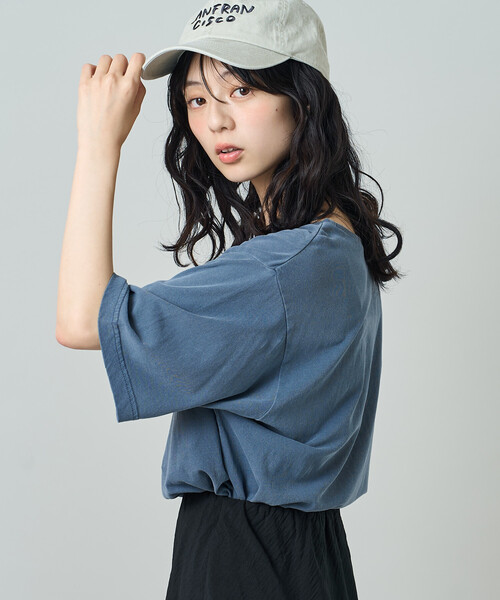FREAK'S STORE(フリークスストア)の「ルーズネック ピグメントロゴTシャツ(Tシャツ/カットソー・レディース・チャコール/ネイビー/ピンク・フリ-)」の20枚目の写真