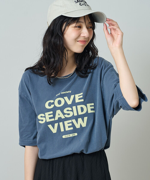 FREAK'S STORE(フリークスストア)の「ルーズネック ピグメントロゴTシャツ(Tシャツ/カットソー・レディース・チャコール/ネイビー/ピンク・フリ-)」の21枚目の写真