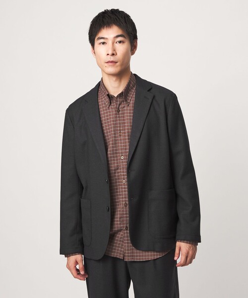 green label relaxing(グリーンレーベルリラクシング)の「ウォッシャブル フラノ リラックス ジャケット -ストレッチ-(テーラードジャケット・メンズ・ブラウン/ネイビー/ダークグレー・S/M/L/XL)」の2枚目の写真
