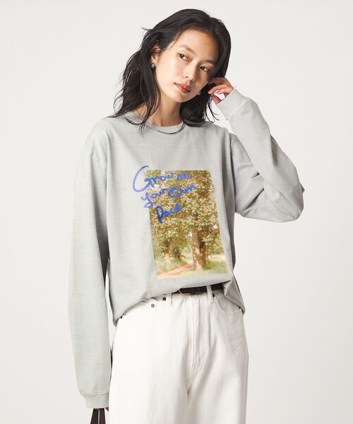 Various Timeless Arts(ヴァリアスタイムレスアーツ)の「【別注】<Various Timeless Arts>プリント ロングスリーブTシャツ(Tシャツ/カットソー・レディース・ワインレッド/オフホワイト/ライトグレー・FREE)」の1枚目の写真