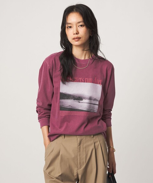 Various Timeless Arts(ヴァリアスタイムレスアーツ)の「【別注】<Various Timeless Arts>プリント ロングスリーブTシャツ(Tシャツ/カットソー・レディース・ワインレッド/オフホワイト/ライトグレー・FREE)」の3枚目の写真