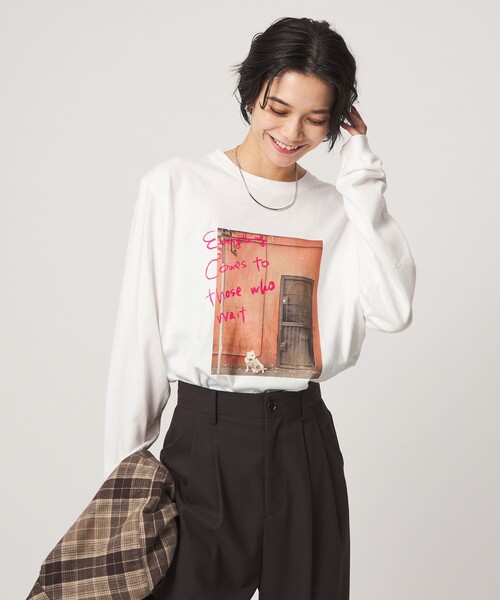 Various Timeless Arts(ヴァリアスタイムレスアーツ)の「【別注】<Various Timeless Arts>プリント ロングスリーブTシャツ(Tシャツ/カットソー・レディース・ワインレッド/オフホワイト/ライトグレー・FREE)」の7枚目の写真