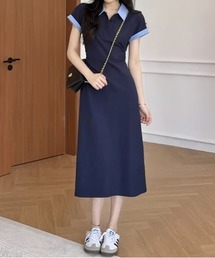 襟付きワンピース」に該当するワンピース（ブルー・ネイビー/青色系