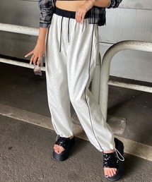 ラインスウェットワイドパンツ