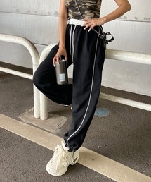 ラインスウェットワイドパンツ
