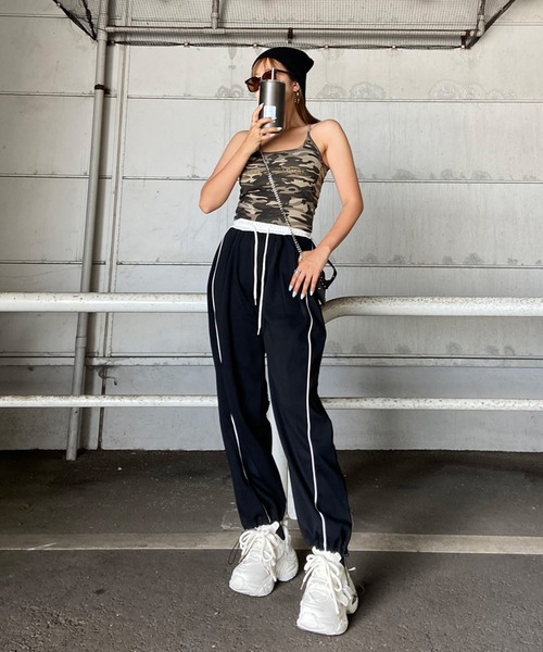 non-hedge(ノンヘッジ)の「ラインスウェットワイドパンツ(スウェットパンツ・レディース・ネイビー/オートミール/グレー/ブラック・FREE)」の11枚目の写真