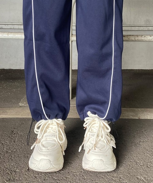 non-hedge(ノンヘッジ)の「ラインスウェットワイドパンツ(スウェットパンツ・レディース・ネイビー/オートミール/グレー/ブラック・FREE)」の16枚目の写真