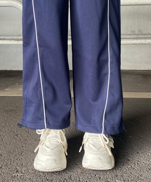 non-hedge(ノンヘッジ)の「ラインスウェットワイドパンツ(スウェットパンツ・レディース・ネイビー/オートミール/グレー/ブラック・FREE)」の20枚目の写真