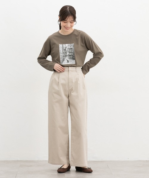 Honeys(ハニーズ)の「フォトプリントTシャツ(Tシャツ/カットソー・レディース・オフホワイト/モカ/ブラック/ダークグリーン系1/ダークオレンジ・L/M/LL)」の15枚目の写真