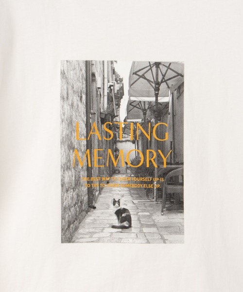Honeys(ハニーズ)の「フォトプリントTシャツ(Tシャツ/カットソー・レディース・オフホワイト/モカ/ブラック/ダークグリーン系1/ダークオレンジ・L/M/LL)」の18枚目の写真