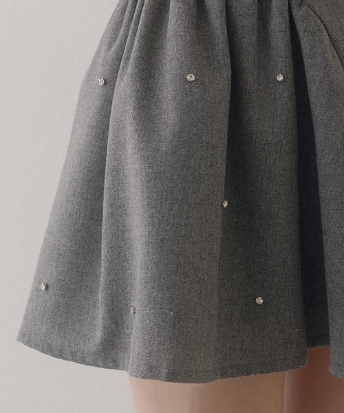 Belle Charme（ベルシャルム）の「【Belle Charme】Velour Ribbon Jewel Onepiece（ワンピース・レディース・グレー/ボルドー/ブラック・FREE）」の14枚目の写真