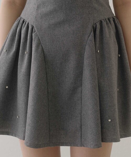 Belle Charme（ベルシャルム）の「【Belle Charme】Velour Ribbon Jewel Onepiece（ワンピース・レディース・グレー/ボルドー/ブラック・FREE）」の15枚目の写真