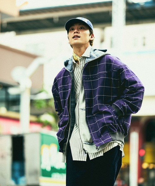niko and...(ニコアンド)の「ウィンドペンジャケット(ブルゾン・メンズ・ネイビー/ボルドー・MEDIUM/LARGE)」の1枚目の写真