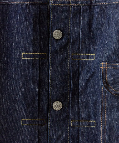orSlow（オアスロウ）の「orSlow/オアスロウ TYPE1 40'S PLEATED FRONT BLOUSE ワンウォッシュ デニムジャケット 2026年 夏 夏服 秋服（デニムジャケット・メンズ・ブルー・2/4/3）」の8枚目の写真