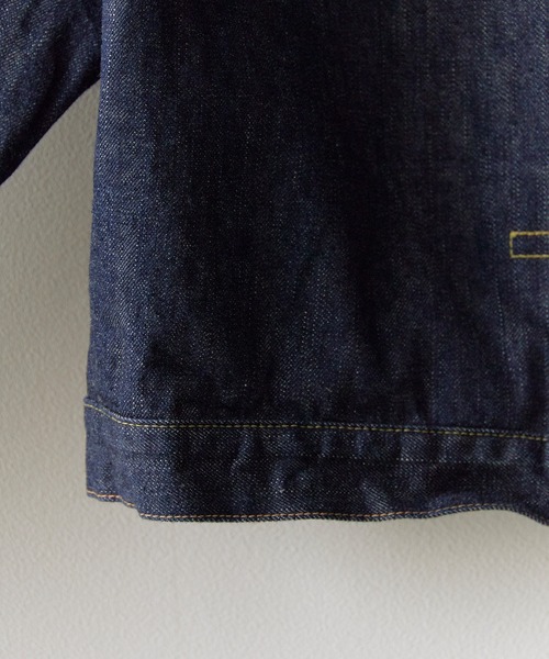 orSlow（オアスロウ）の「orSlow/オアスロウ TYPE1 40'S PLEATED FRONT BLOUSE ワンウォッシュ デニムジャケット 2026年 夏 夏服 秋服（デニムジャケット・メンズ・ブルー・2/4/3）」の5枚目の写真