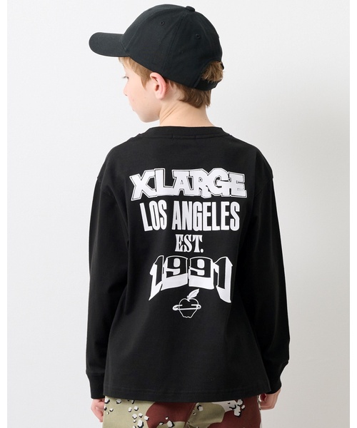 XLARGE KIDS(エクストララージキッズ)の「バックプリント長袖Tシャツ(Tシャツ/カットソー・キッズ・ブラック/ワインレッド・110cm/90cm/80cm/140cm/130cm/100cm/120cm)」の1枚目の写真