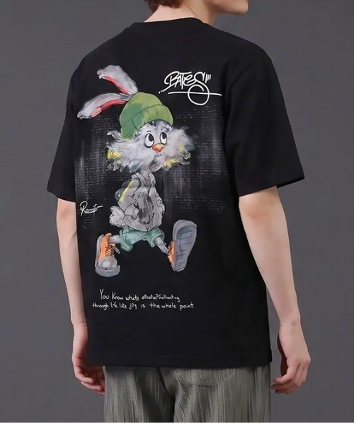 revertical（リバーティカル）の「ラビット キャラクター アートグラフィック バックプリント 半袖Tシャツ（Tシャツ/カットソー・メンズ・グレー/ブラック/ホワイト・MEDIUM/LARGE）」の9枚目の写真
