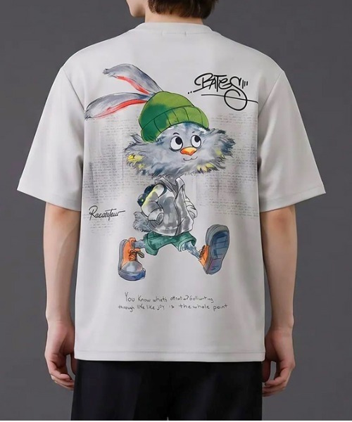 revertical（リバーティカル）の「ラビット キャラクター アートグラフィック バックプリント 半袖Tシャツ（Tシャツ/カットソー・メンズ・グレー/ブラック/ホワイト・MEDIUM/LARGE）」の12枚目の写真