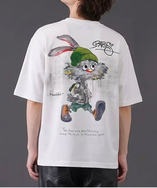 revertical（リバーティカル）の「ラビット キャラクター アートグラフィック バックプリント 半袖Tシャツ（Tシャツ/カットソー・メンズ・グレー/ブラック/ホワイト・MEDIUM/LARGE）」の4枚目の写真