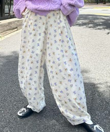 花柄パジャマゆるパンツ