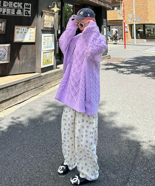 Alley Tokyo(アリートーキョー)の「花柄パジャマゆるパンツ(その他パンツ・レディース・ブラック/オフホワイト・FREE)」の17枚目の写真