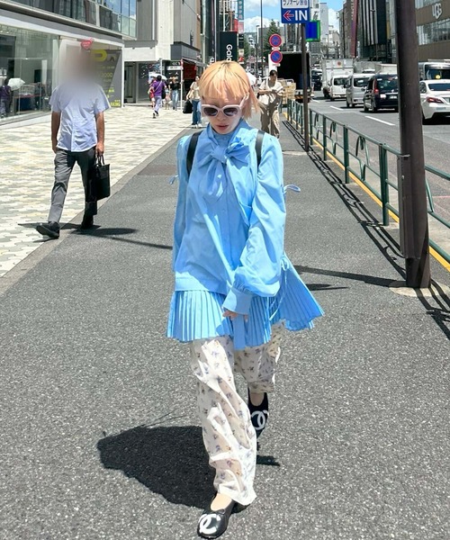 Alley Tokyo(アリートーキョー)の「花柄パジャマゆるパンツ(その他パンツ・レディース・ブラック/オフホワイト・FREE)」の21枚目の写真
