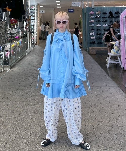 Alley Tokyo(アリートーキョー)の「花柄パジャマゆるパンツ(その他パンツ・レディース・ブラック/オフホワイト・FREE)」の22枚目の写真