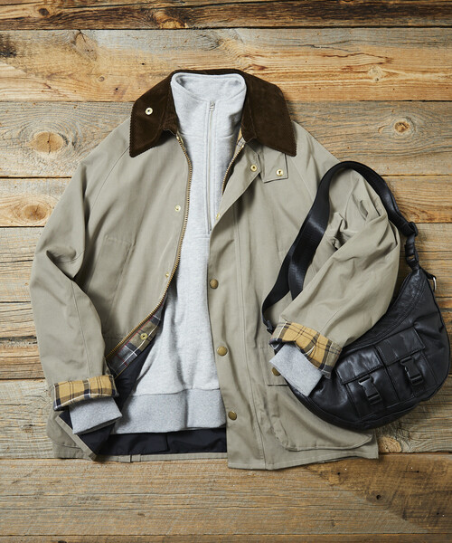 FREAK'S STORE(フリークスストア)の「Barbour | FREAK'S STORE/バブアー 別注 BEDALE OS SLEEVE/別注 ビデイル オーバーサイズ スリーブ/ジャケット(ブルゾン・レディース・ベージュ/チャコールグレー/ブラウン/ブラック/オリーブ/ワインレッド・34/38/36)」の2枚目の写真
