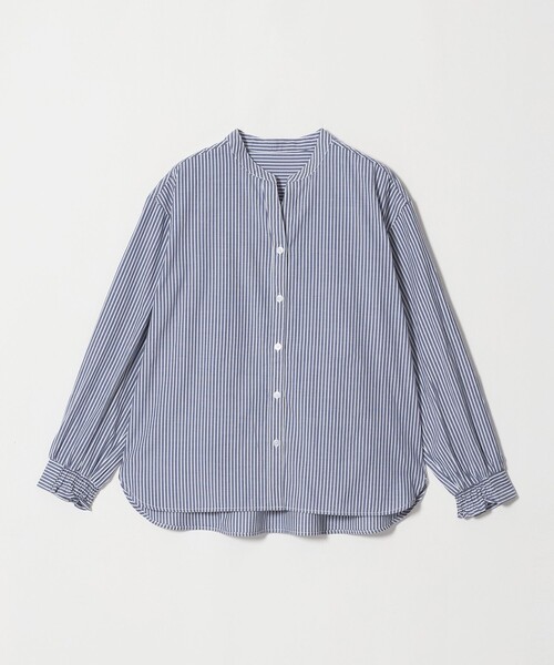 A DAY IN THE LIFE UNITED ARROWS(アデイインザライフユナイテッドアローズ)の「スキッパー ボリュームスリーブ ブラウス <A DAY IN THE LIFE>(シャツ/ブラウス・レディース・シャーベット/ネイビー/ベージュ/ダークグレー・FREE)」の3枚目の写真