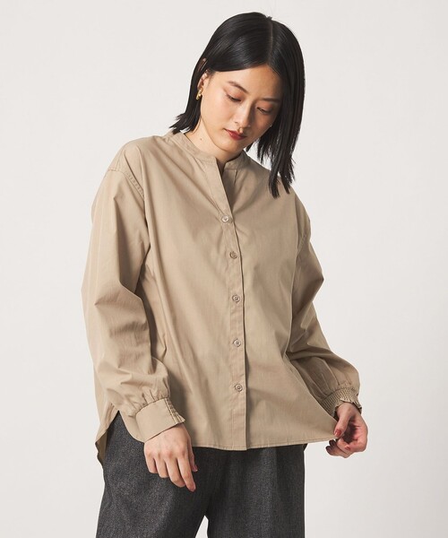 A DAY IN THE LIFE UNITED ARROWS(アデイインザライフユナイテッドアローズ)の「スキッパー ボリュームスリーブ ブラウス <A DAY IN THE LIFE>(シャツ/ブラウス・レディース・シャーベット/ネイビー/ベージュ/ダークグレー・FREE)」の8枚目の写真