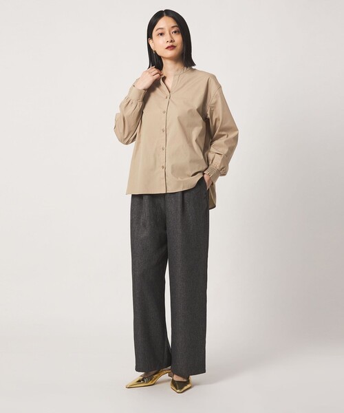 A DAY IN THE LIFE UNITED ARROWS(アデイインザライフユナイテッドアローズ)の「スキッパー ボリュームスリーブ ブラウス <A DAY IN THE LIFE>(シャツ/ブラウス・レディース・シャーベット/ネイビー/ベージュ/ダークグレー・FREE)」の9枚目の写真